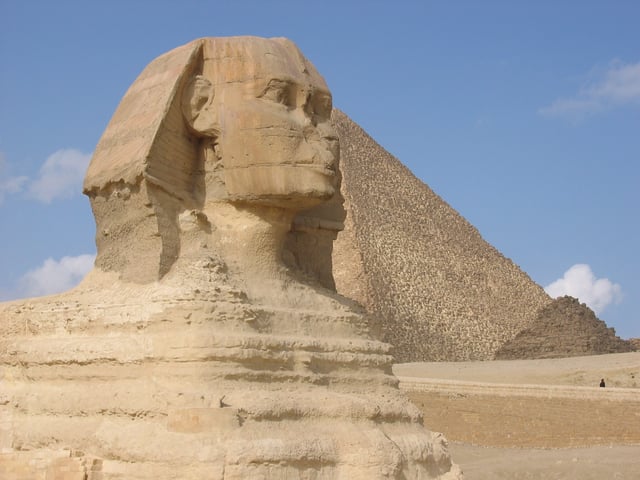 Alpha Phi Alpha chose to use Egyptian symbolism more representative of the members' African heritage. The Great Sphinx and Great Pyramids of Giza are fraternity icons.