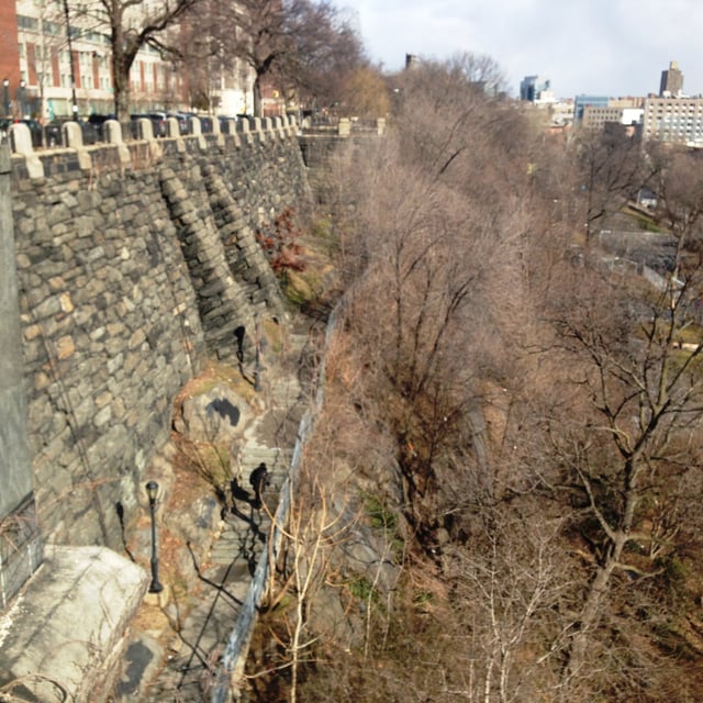 View of the retaining wall