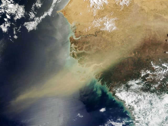 Satellite imagery from outer space of West Africa