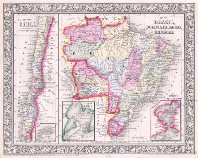 Political map of the region, 1864