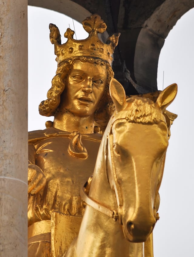 Replica of the Magdeburger Reiter, an equestrian monument traditionally regarded as a portrait of Otto I (Magdeburg, original c. 1240)