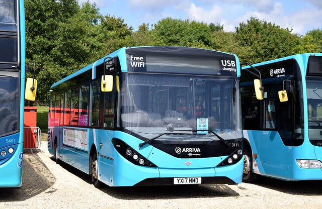 Arriva the Shires Alexander Dennis Enviro200 MMC in August 2017 in the 2018 livery