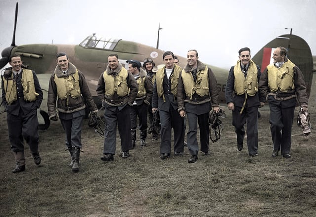 Pilots of the 303 "Kościuszko" Polish Fighter Squadron during the Battle of Britain, October 1940
