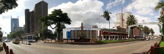 Panorama of Kenyatta Avenue, Nairobi CBD's main street