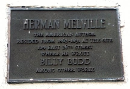 Plaque outside 104 East 26th street, New York