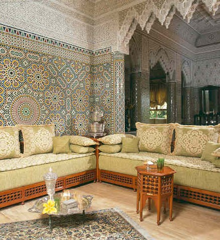 A Moroccan living room.