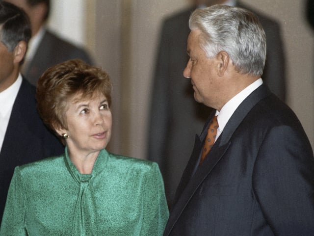 Yeltsin with Raisa Gorbacheva