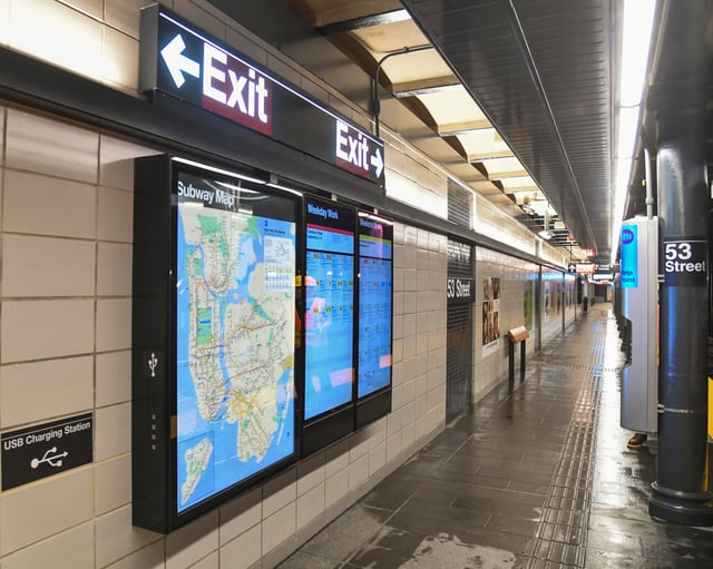 A subway station rebuilt under the Enhanced Station Initiative