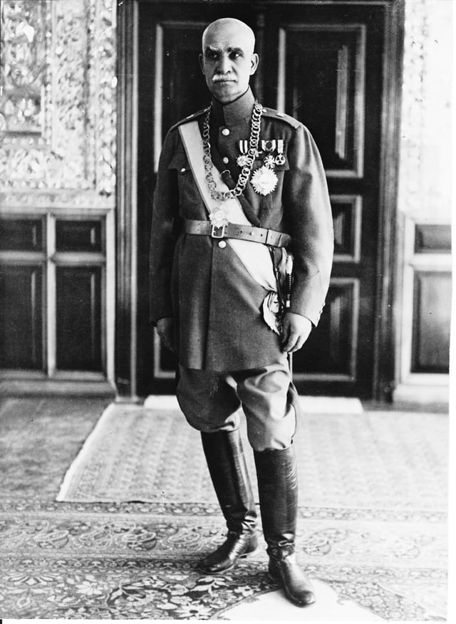 Reza Shah in his office (Green Palace) at Saadabad Palace complex, 1941