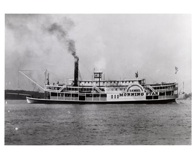 Steamboat Morning Star, a Louisville and Evansville mail packet, in 1858.