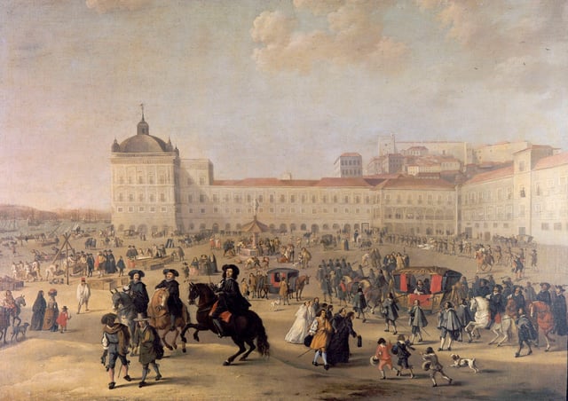Ribeira Palace and the Terreiro do Praço depicted in 1662 by Dirk Stoop.
