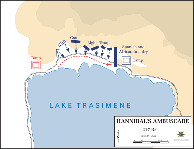 Battle of Lake Trasimene, 217 BC.From the Department of History, United States Military Academy