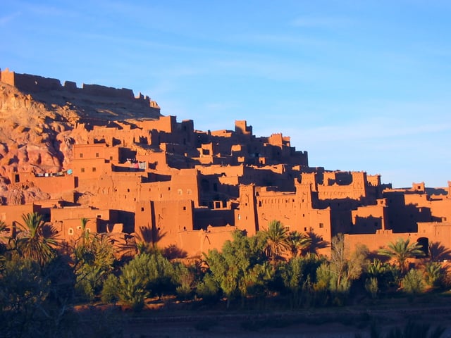 The Kasbah of Aït Benhaddou, built by the Berbers from the 14th century onwards.