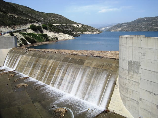 Kouris Dam overflow in April 2012