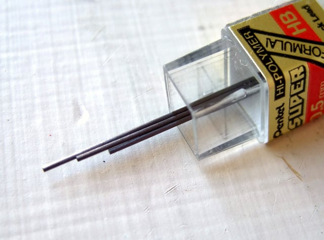 Pencil leads for mechanical pencils are made of graphite (often mixed with a clay or synthetic binder).