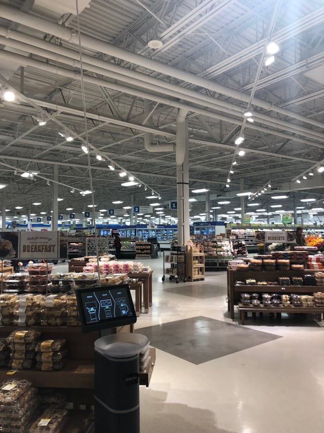 Interior of Meijer store #33 in Traverse City, Michigan. This store is the largest in the Meijer chain by area.