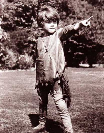 Michael Llewelyn Davies as Peter Pan, 1906. Photo taken at the Llewelyn Davies’ house in Rustington, West Sussex