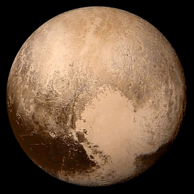 The dwarf planet Pluto, after which plutonium is named