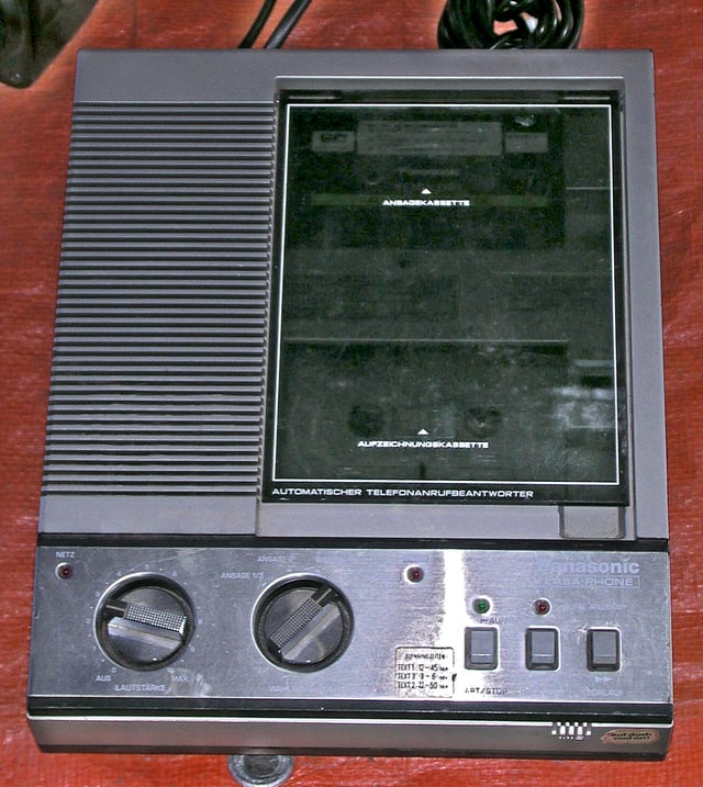 A dual cassette-based Panasonic answering machine