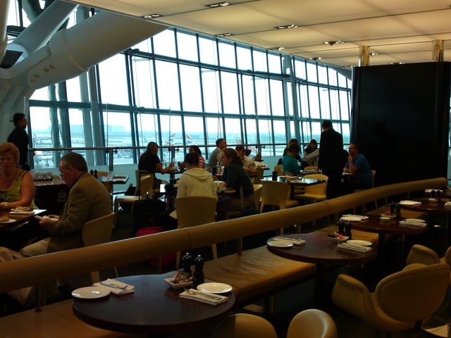 Interior of Gordon Ramsay Plane Food at Heathrow Airport in 2009
