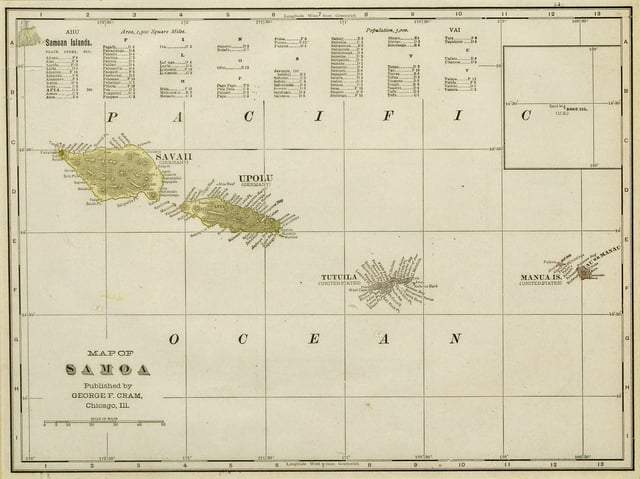 1896 map of the Samoa Islands