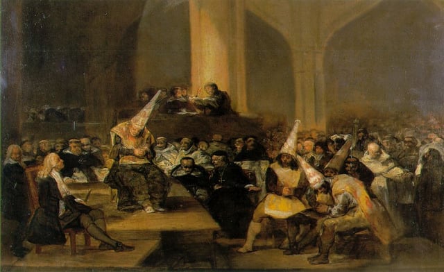Inquisition Scene by Francisco Goya. The Spanish Inquisition was still in force in the late eighteenth century, but much reduced in power.