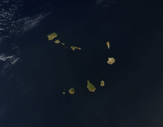 A satellite photo of the Cape Verde islands, 2010