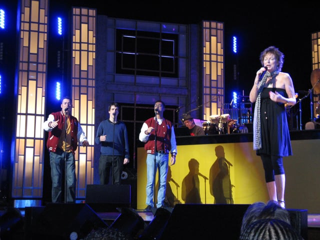 Kathy Young with The Earth Angels performing Kathy's hit A Thousand Stars during the festival of this genre celebrated at the Benedum Center for the Performing Arts in Pittsburgh, Pennsylvania, in May 2010