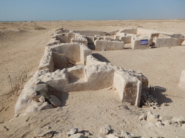 A partially restored section of the ruined town of Zubarah.