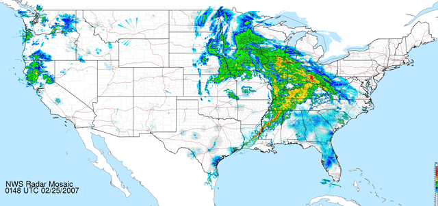Extratropical cyclonic snowstorm, February 24, 2007—(Click for animation.)