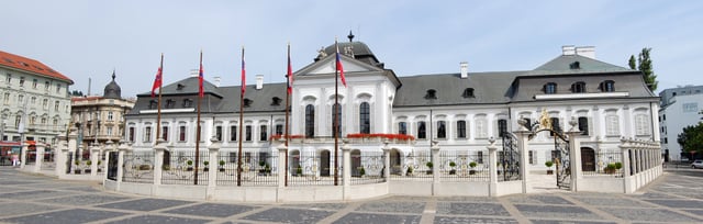 Grassalkovich Palace in Bratislava is the seat of the President of Slovakia