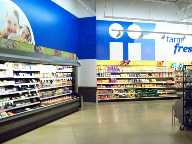 Interior of a newer Meijer in Cedar Springs, Michigan, which opened in 2009.