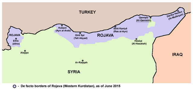 YPG-controlled territory, June 2015
