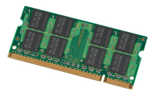 A 1 GB module of laptop DDR2 RAM.