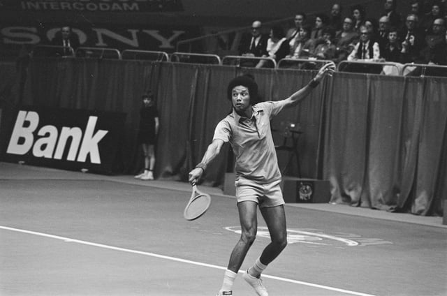 Arthur Ashe at the 1975 ABN World Tennis Tournament