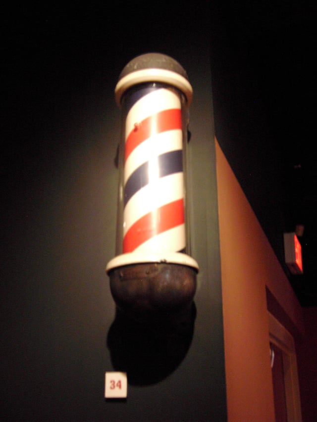 Barber pole, c. 1938, North Carolina Museum of History