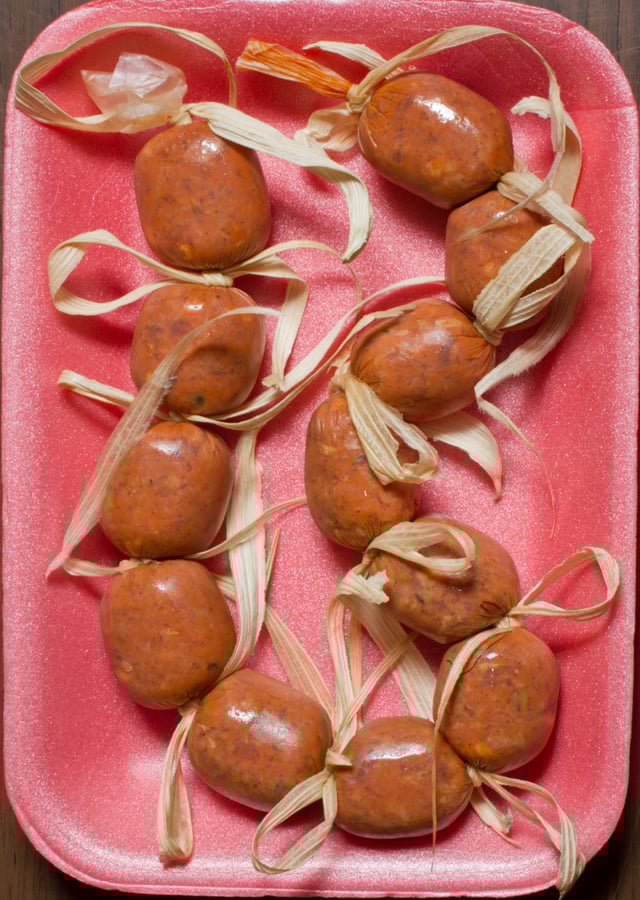 Typical sausages from Cojutepeque, El Salvador
