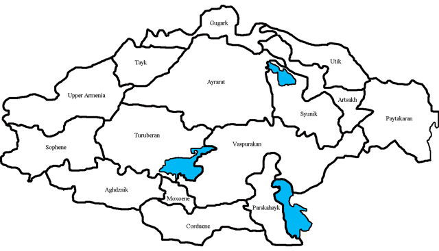 Regions of Greater Armenia (Arsacid Armenia).
