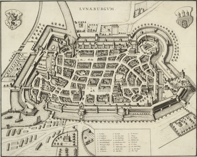 Lüneburg, some two decades before Bach's stay in that town: St Michael's pictured in lower right