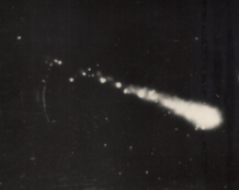 The trace of a single alpha particle obtained by nuclear physicist Wolfhart Willimczik with his spark chamber specially made for alpha particles.