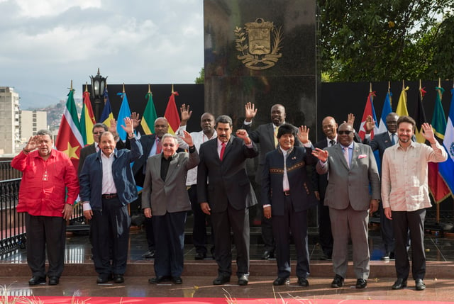 President Maduro among other Latin American leaders participating in a 2017 ALBA gathering