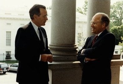 Secretary Cheney with President Bush, 1991