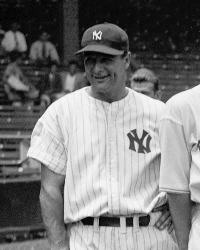 Lou Gehrig was the first Yankees player to have his number retired, in 1939, which was the same year that he retired from baseball due to a crippling disease.