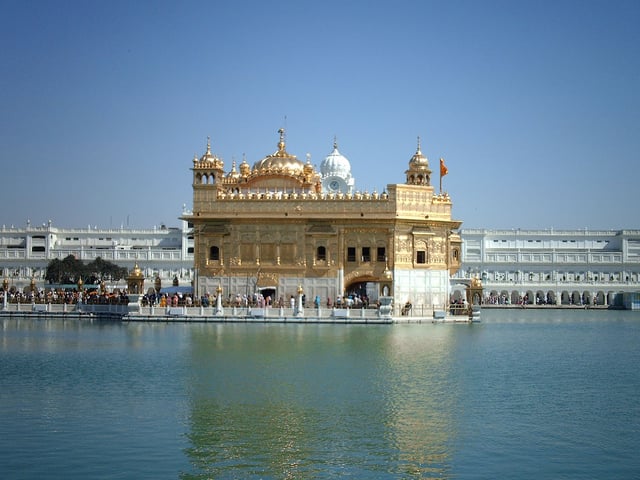 Harmandir Sahib in Amritsar is a major tourist destination in Punjab