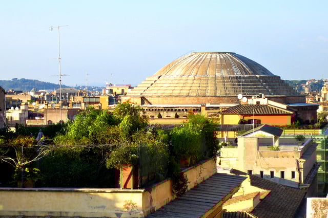 View of the Pantheon in Rome, including the concrete dome