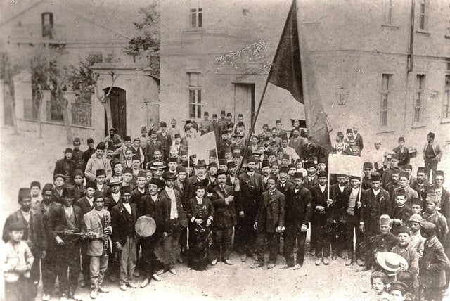 First May Day celebration of the Ottoman period in Skopje, 1909
