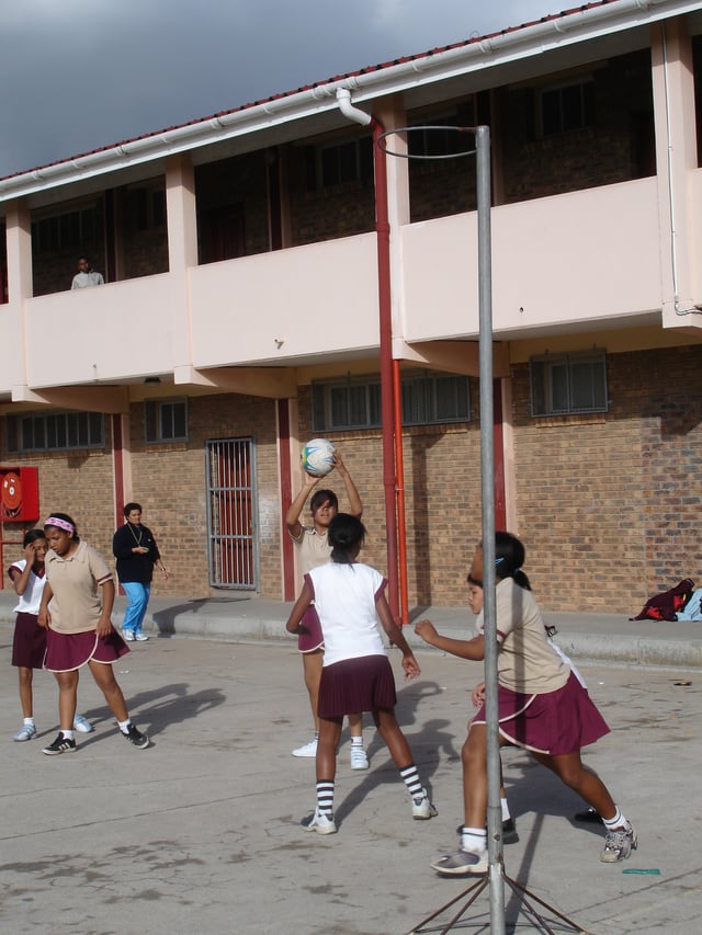 Children playing netball in South Africa