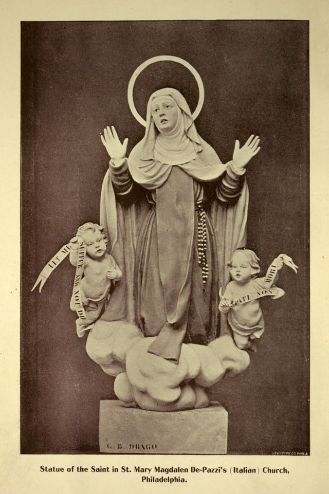 Statue of the Saint in St Mary Magdalen De' Pazzi Italian Church, Philadelphia (1900)