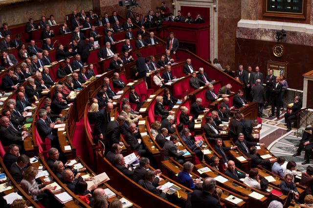 The National Assembly is the lower house of the French Parliament.