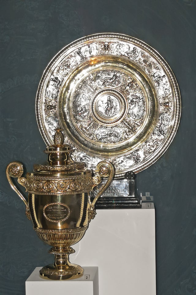 The Ladies' (top) and Gentlemen's singles trophies